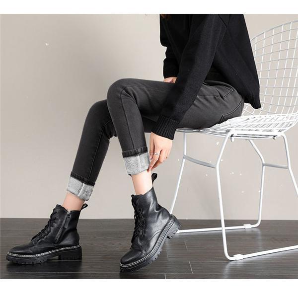 【大特価】デニム パンツ レディース 裏起毛 あったか 極暖 美脚 ジーンズ ジーパン Gパン ロング ストレッチ 冬 防寒 暖かい 厚手 スリム 安い | ブランド登録なし | 09