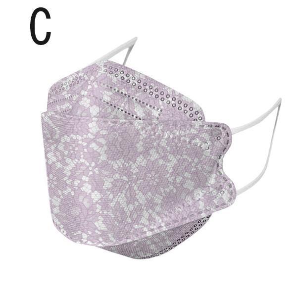 【特価】マスク 不織布 50枚 マスク カラー 柳葉型 花柄 使い捨て レース柄 花柄マスク 大人 柄入り 韓国風 通気性 立体構造 4層構造 防塵 可愛い | ブランド登録なし | 09