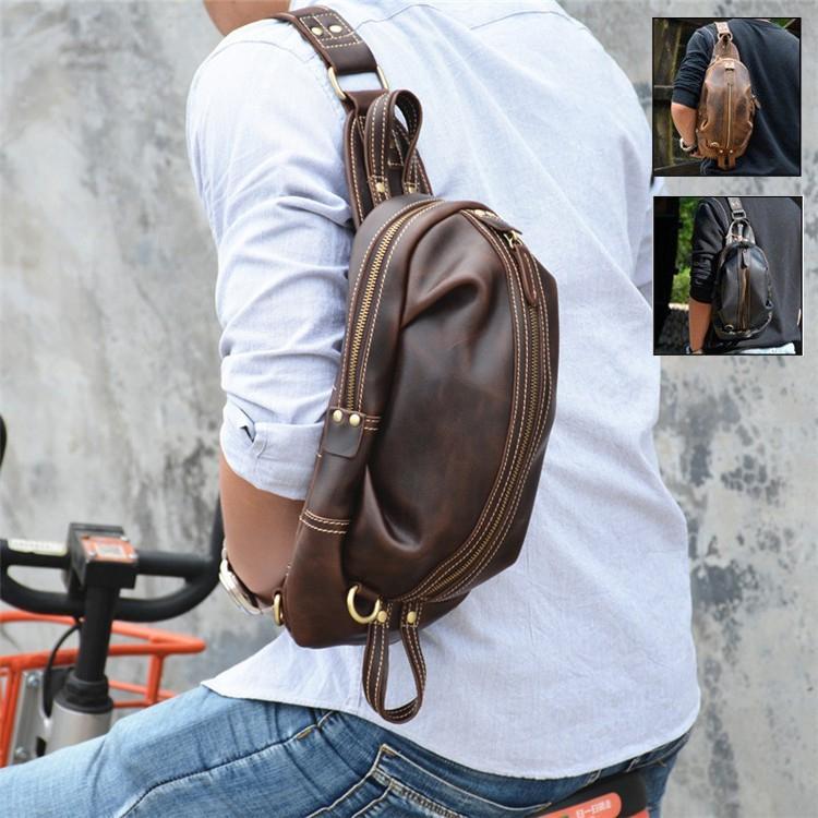 【大特価】ボディバッグ メンズ 　2way 縦型　斜め掛け　ショルダーバッグ 自転車　鞄 レザー　ワンショルダー カジュアル 機能性 | 