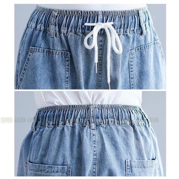 【大特価】ワイドテーパード バルーン デニムパンツ 夏新作 薄手 レディース 大きいサイズ ボトムス 体型カバー着やせ ナチュラル オシャレ |  | 06