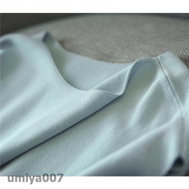 ス ヘンリーネック レディース 春夏 半袖 Tシャツ サマーニット カットソー 薄手 ゆったり プルオーバー ストレッチ 黒 無地 通勤 OL |  | 09