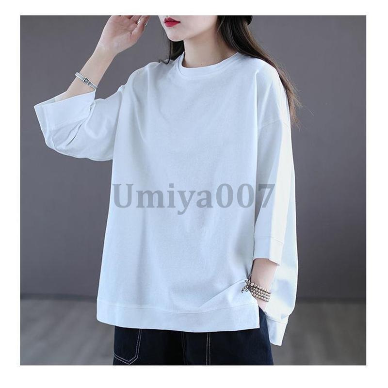 Tシャツ レディース 春 夏 ス 半袖 tシャツ カットソー プルオーバー インナー ゆったり UVカット 大人 シルエット シンプル |  | 07