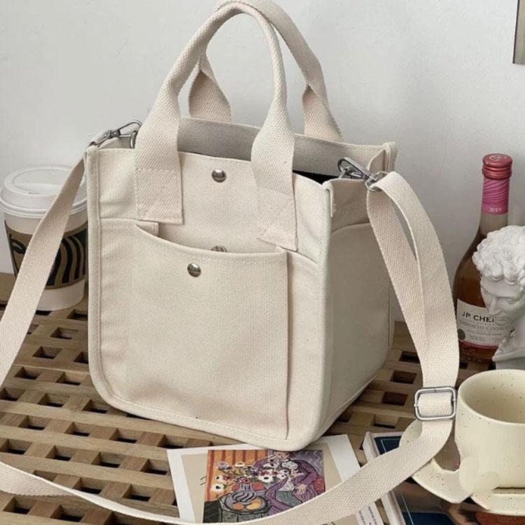 【値下げ】2way 斜めかけ 帆布 ミニトートバッグ キャンバス ハンドバッグ マチ広 ショルダーバッグ 小さめ 大きめ 無地 自立 軽量 丈夫 マザーズバッグ |  | 04