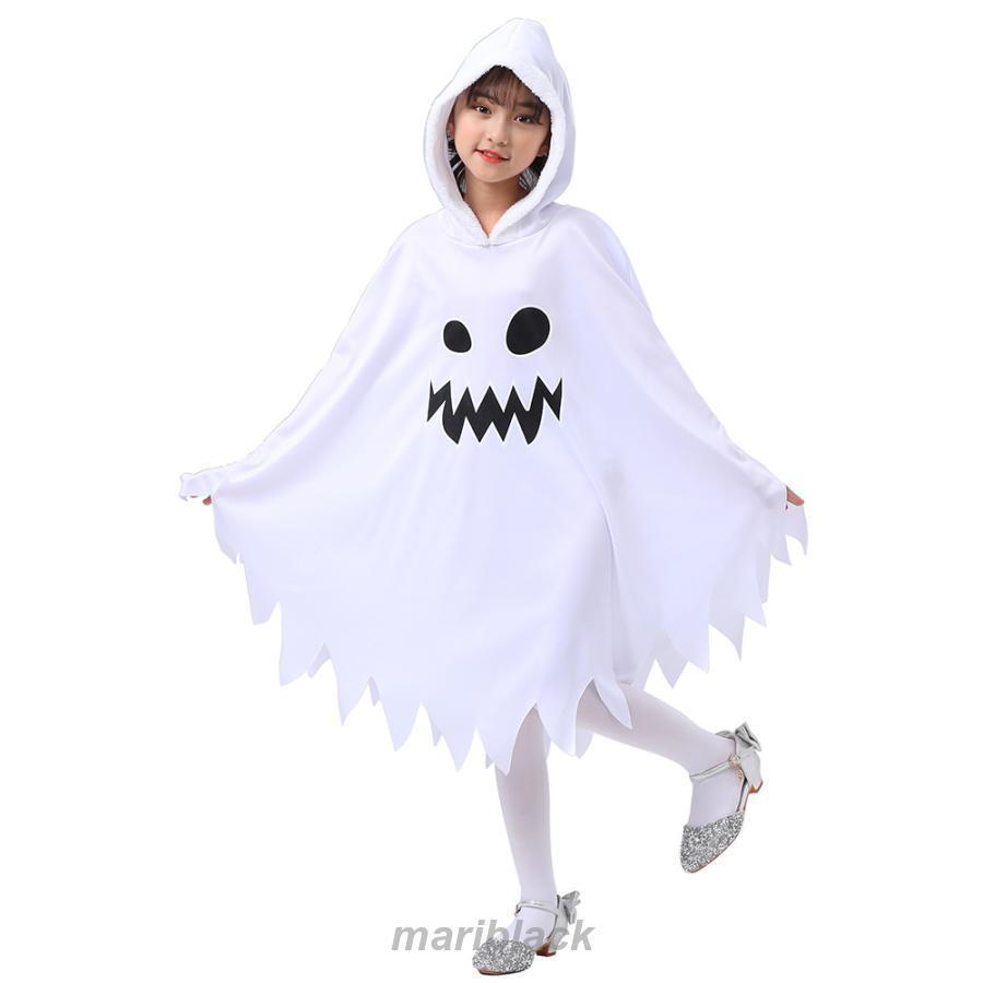 ハロウィン仮装 子供 可愛い 女の子 男の子 白い幽霊が光る変顔マントハロウィンテーマパーティー仮装 |  | 01