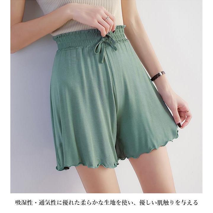 【大特価】ショートパンツ ゆったり レディース ワイドパンツ 短パン 薄手 動きやすい 普段着 半ズボン 無地 部屋着 ルームウェア サマーパンツ |  | 04