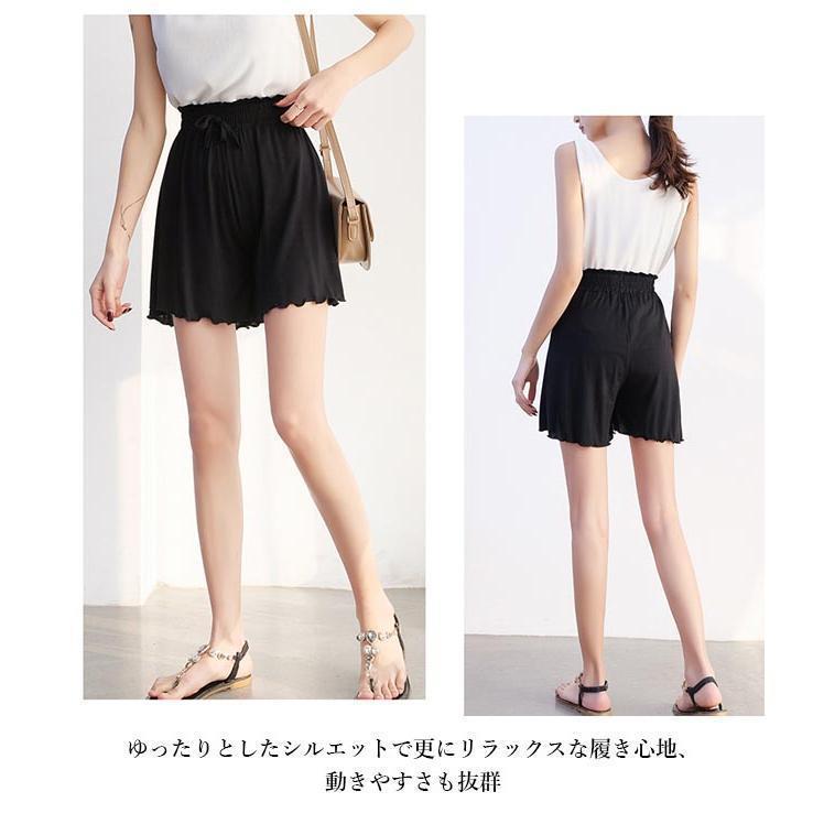 【大特価】ショートパンツ ゆったり レディース ワイドパンツ 短パン 薄手 動きやすい 普段着 半ズボン 無地 部屋着 ルームウェア サマーパンツ |  | 05