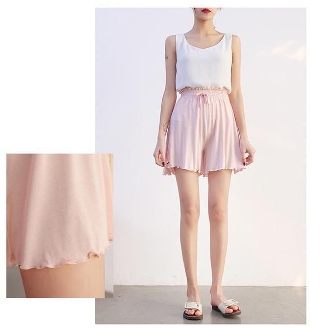 【大特価】ショートパンツ ゆったり レディース ワイドパンツ 短パン 薄手 動きやすい 普段着 半ズボン 無地 部屋着 ルームウェア サマーパンツ |  | 06