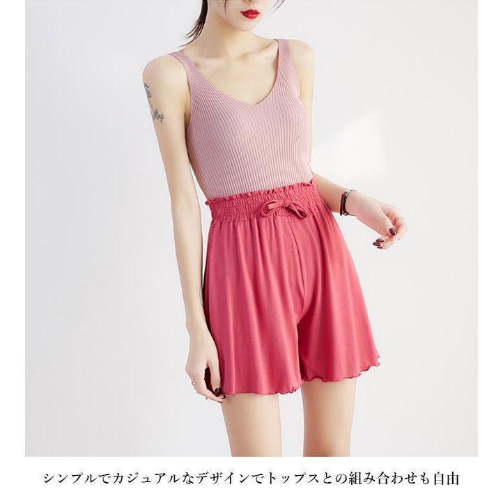 【大特価】ショートパンツ ゆったり レディース ワイドパンツ 短パン 薄手 動きやすい 普段着 半ズボン 無地 部屋着 ルームウェア サマーパンツ |  | 07