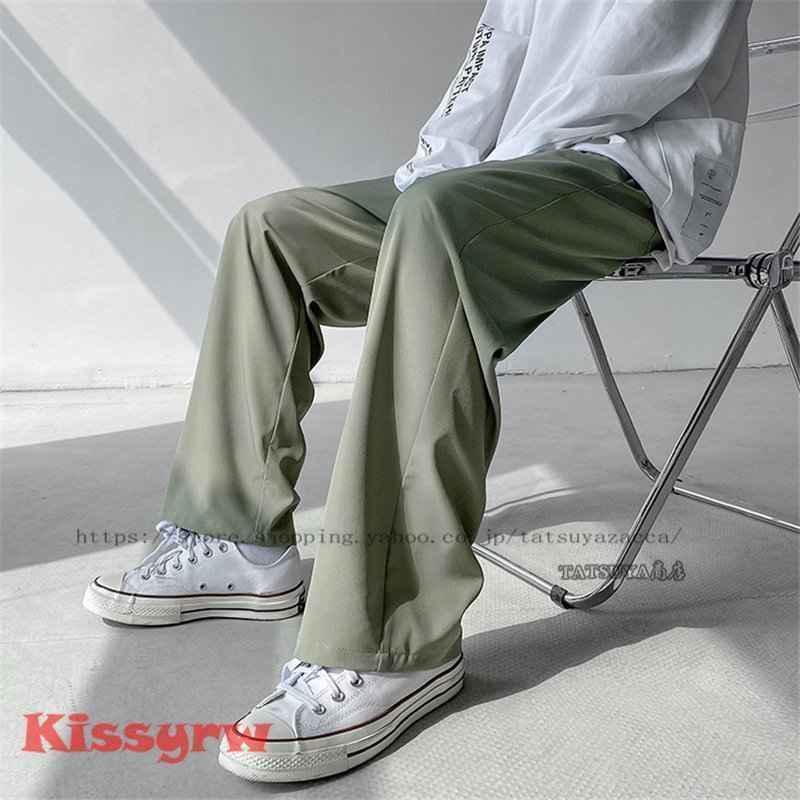 サルエルパンツメンズバギーパンツゆったり春秋9分丈パンツゆったり長ズボン涼しいファッションウエストゴム無地ワイドパンツイージーパンツ | ブランド登録なし | 10