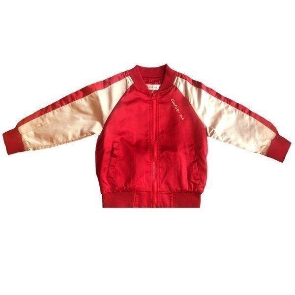 キッズベビー服刺繍スタジャンジャケットサテンスカジャン春秋アウタージャケットブルゾンジャンパーコート子供服女の子スタジアムジャンパー | ブランド登録なし | 06