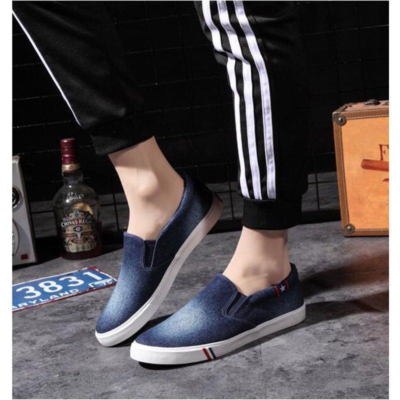 スリッポン メンズ スニーカー 帆布 無地 スリッポンスニーカー ロゴ デザイン 2色 靴 スニーカー メンズ スリップオン カジュアル | ブランド登録なし | 05