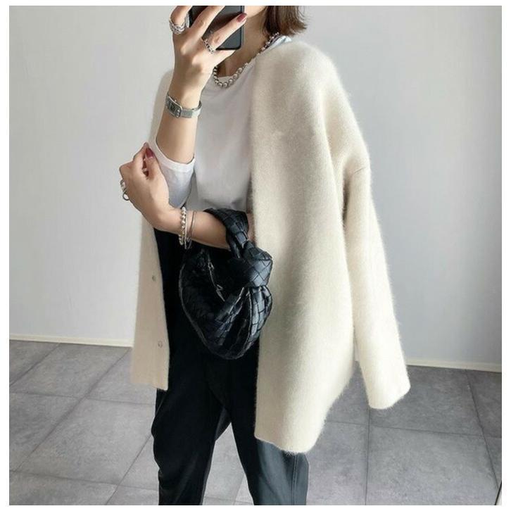 アウター カーディガン レディース ロング 厚手　あったかい　カーディガン 丸首 無地 長袖 秋冬 羽織 | ブランド登録なし | 02