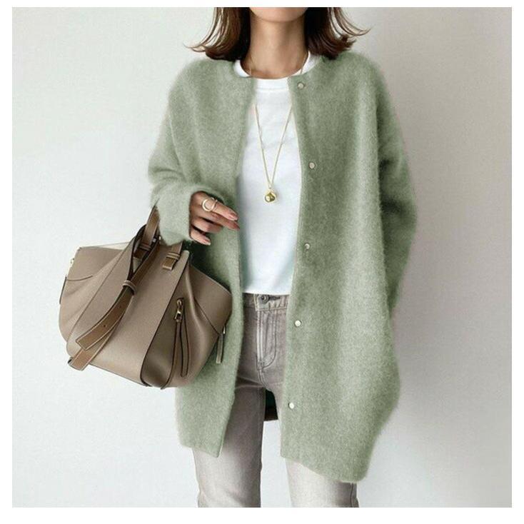 アウター カーディガン レディース ロング 厚手　あったかい　カーディガン 丸首 無地 長袖 秋冬 羽織 | ブランド登録なし | 06