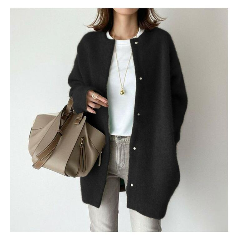 アウター カーディガン レディース ロング 厚手　あったかい　カーディガン 丸首 無地 長袖 秋冬 羽織 | ブランド登録なし | 08