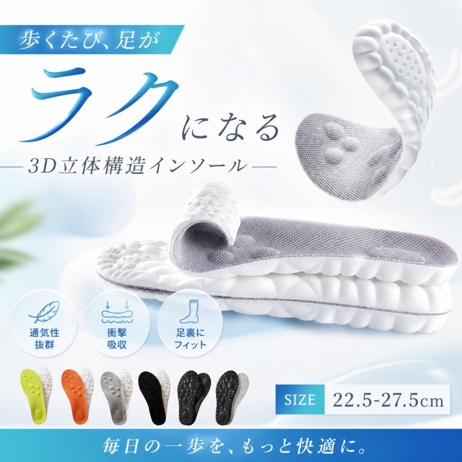インソール 疲れない 中敷き 衝撃吸収 足底筋膜炎 偏平足 靴 スポーツ 眠れない o脚 ダイエット（Yahoo!・ヤマシタストア）