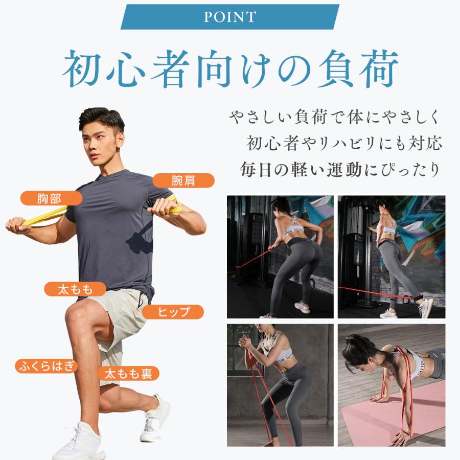 トレーニングチューブ ストレッチバンド ゴムチューブ エクササイズ