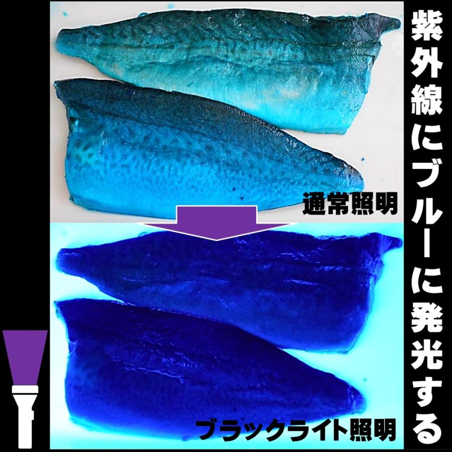 集魚剤 紫外線加工液 蛍光発光 ケイムラブルー ケイムラオレンジ 190ml２色組 冷凍 オキアミ 海上釣堀 エサ 冷凍イワシ 餌 アミエビ キビナゴ 餌 釣り餌｜yamasita-gyoguten｜09