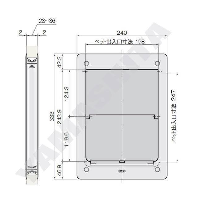 ペットくぐーる 2 中サイズ ATOM アトムリビンテック ペット用ドア