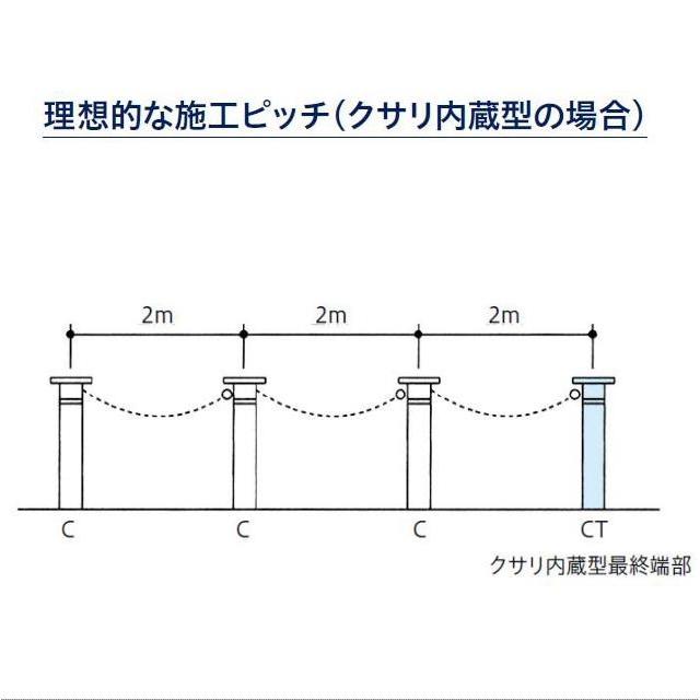 帝金バリカー　３１１ＣＴ　上下式　 76.3mm径　車止めポール　端部用　バリアフリータイプ｜yamasita｜05