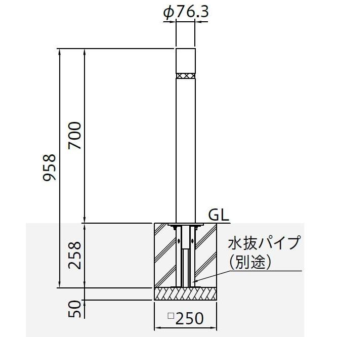 帝金バリカー ３１１ｃ ｓｄ 固定式 76 3mm径 車止めポール くさり内蔵 8061120 山下金物オンラインショップ 通販 Yahoo ショッピング