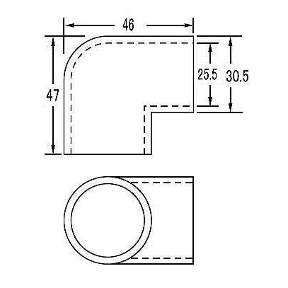 ステンパイプ用パーツ エルボ 25ミリ ダイカストクローム （回転止ビス