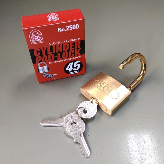 SOL 南京錠 No,2500 45mm 同一キー仕様（AR4234) 6個入り 箱売り
