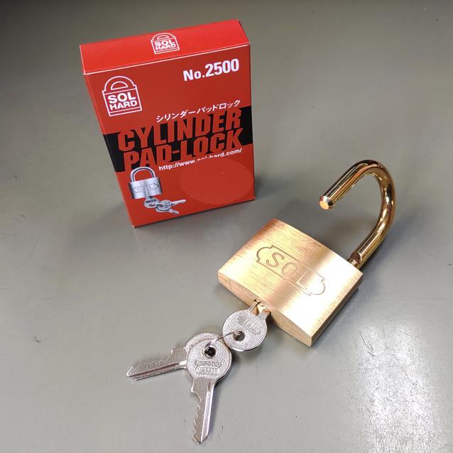 希少古物　錠前 SOL 南京錠 No,2500 70mm 同一キー仕様（A23432） 6個入り 箱売り