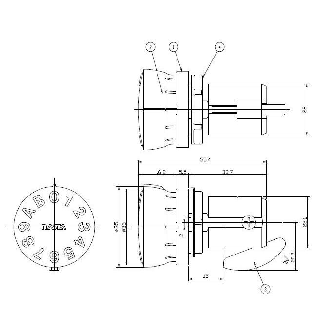 ナスタ 集合ポスト用鍵 取替え用 静音大型ダイヤル錠 MPK-10 : 山下