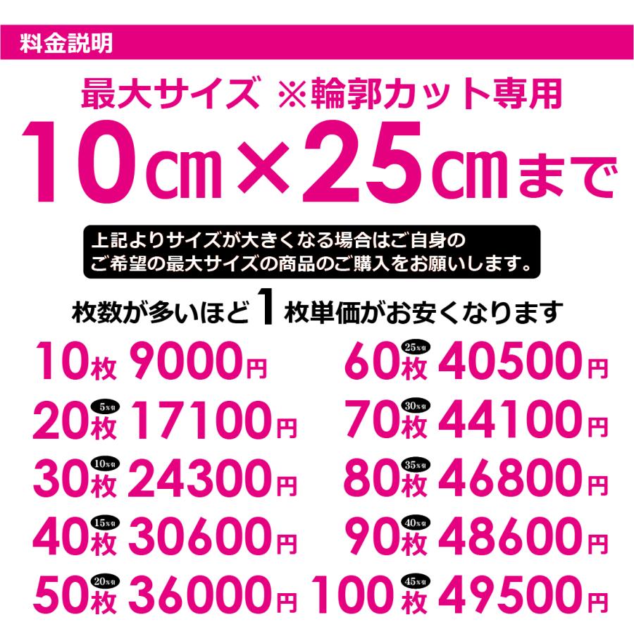 デカール シール 制作 ステッカー オリジナル ロゴ 社名 バイク サークル 防水 プリント 輪郭カット 10センチ×25センチまで_1
