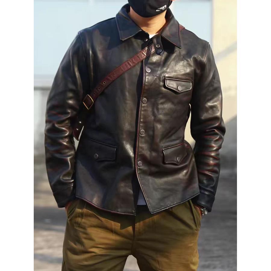 馬革茶芯レザージャケットヴェノムトム・ハーディヴィンテージ ライダースアメカジ 8-2.jpg