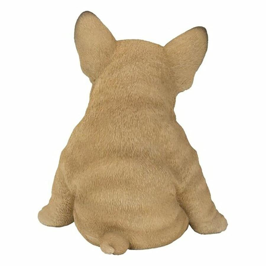 フレンチブルドッグの子犬の置物 ポリレジン製 高さ17cm リアル