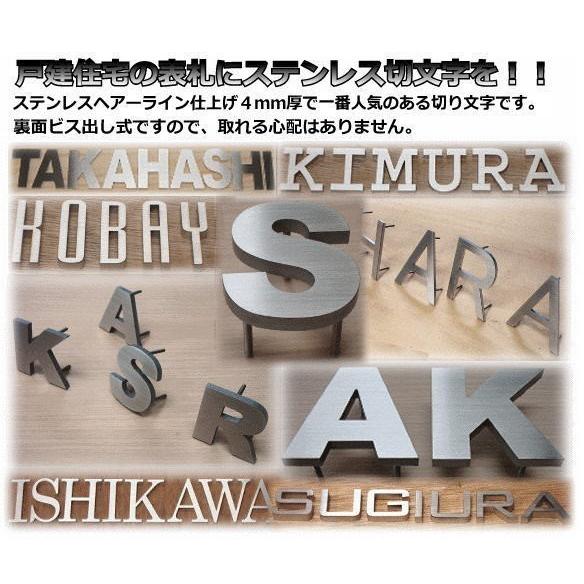 戸建て表札 切り文字 【Bank Gothic】ステンレス4mm厚切り文字表札