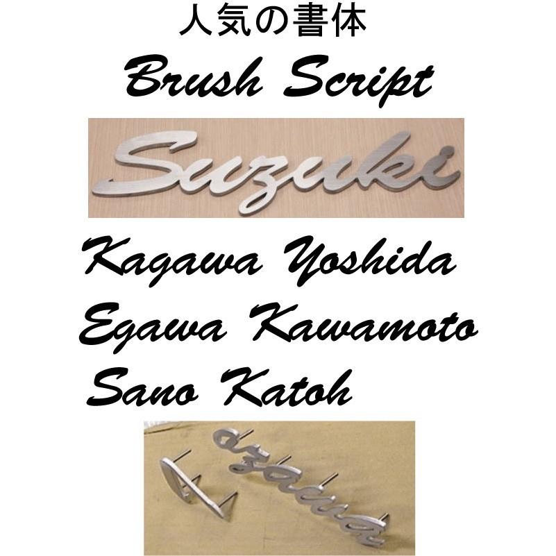 戸建て表札　切り文字　【重厚感あふれる】ステンレス切り文字表札 厚み５ｍｍ　書体【Brush Script】｜yamato-design