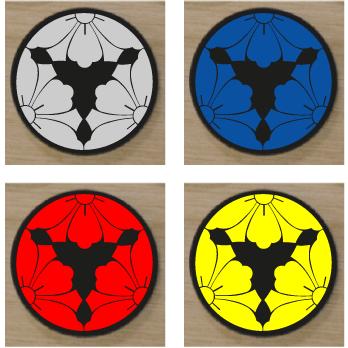 家紋エンブレムcm 三つ割り剣花菱 姓氏 家紋 家紋の色 銀色