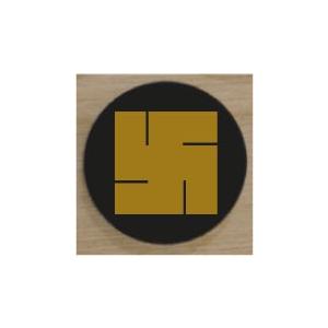 家紋エンブレム5cm 【右卍】「金色家紋エンブレム・銀色家紋エンブレム」1〜3営業日で発送 : ヤマトデザインヤフー店 - 通販 ...
