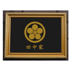 丸に梅鉢 金色額入り家紋【丸に梅鉢】 額入りの家紋 当店のお