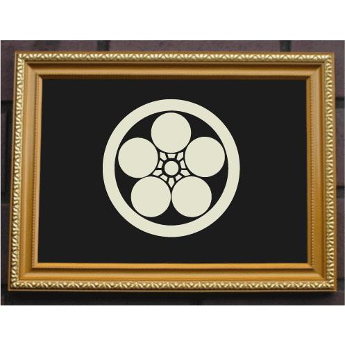 丸に梅鉢 金色額入り家紋【丸に梅鉢】 額入りの家紋 当店のお勧め商品