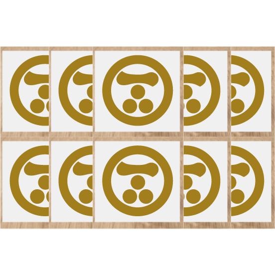 家紋シール10cm 10枚入り 【丸に長門三ツ星】 : ヤマトデザイン