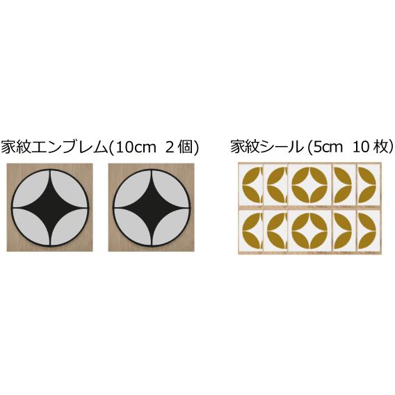 [115種類]家紋ステッカー　セット 屋外用家紋ステッカー(5枚入り／1セット) 家紋グッズ和市場 : 和