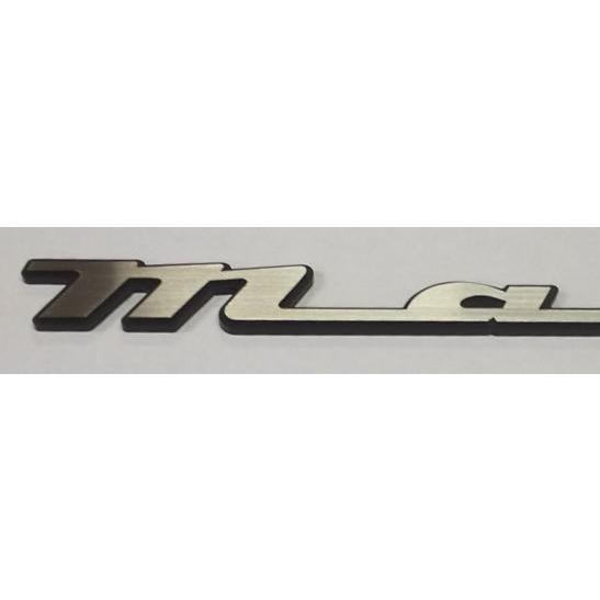 旧マツダエンブレム 【mazda】枠（縁 ふち）付き 354mmx40mm 愛車の 