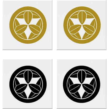 丸に九枚笹 家紋シール 15cm 2枚入り : ヤマトデザインヤフー店