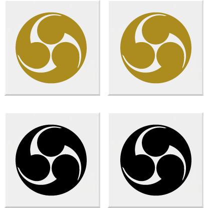 右三つ巴 家紋シール 15cm 2枚入り : ヤマトデザインヤフー店 - 通販