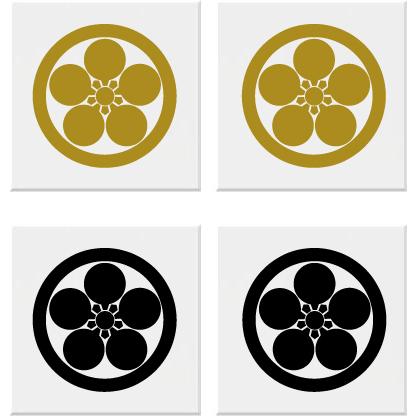 丸に加賀梅鉢 家紋シール 7cm 2枚入り : ヤマトデザインヤフー