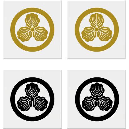 丸に三つ柏 家紋シール 7cm 2枚入り : ヤマトデザインヤフー店