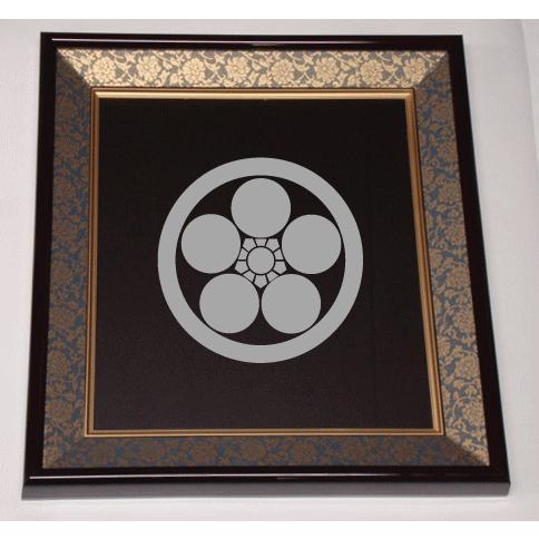 家紋　丸に梅鉢　木製円形置物 幾何学模様　置物 家紋 丸に梅鉢 形置物 幾何学模様 置物