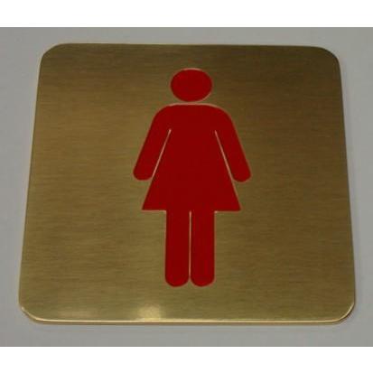 高級エッチングトイレプレート　真鍮製　女子