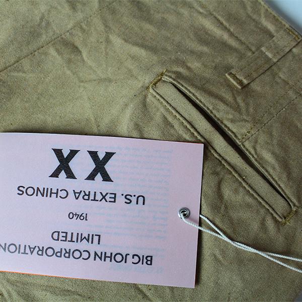ビッグジョン チノパンツ ジーンズ パンツ BIG JOHN XX801 XX EXTRA CHINOS TROUSER CLASSIC 日本製 国産 高品質 XX801-41｜yamato-jeans｜09