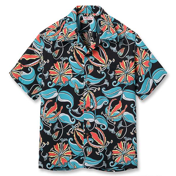【美品】sun surf アロハシャツ　半袖　XL 花柄ブルー　オープンカラー SUN SURF サンサーフ メンズトップス 半袖 アロハシャツ 抜染プリント