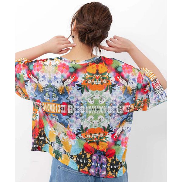 ScoLar（スカラー） レディース シアー感 天竺Tシャツ 半袖 ボックス 