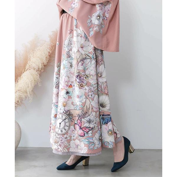 超豪華‼️花柄布帛シャツ➕リバーシブルスカート➕スカラーちゃんのお顔ピアス（2点） ScoLar（スカラー） iS ScoLar イズスカラー レディース ロング